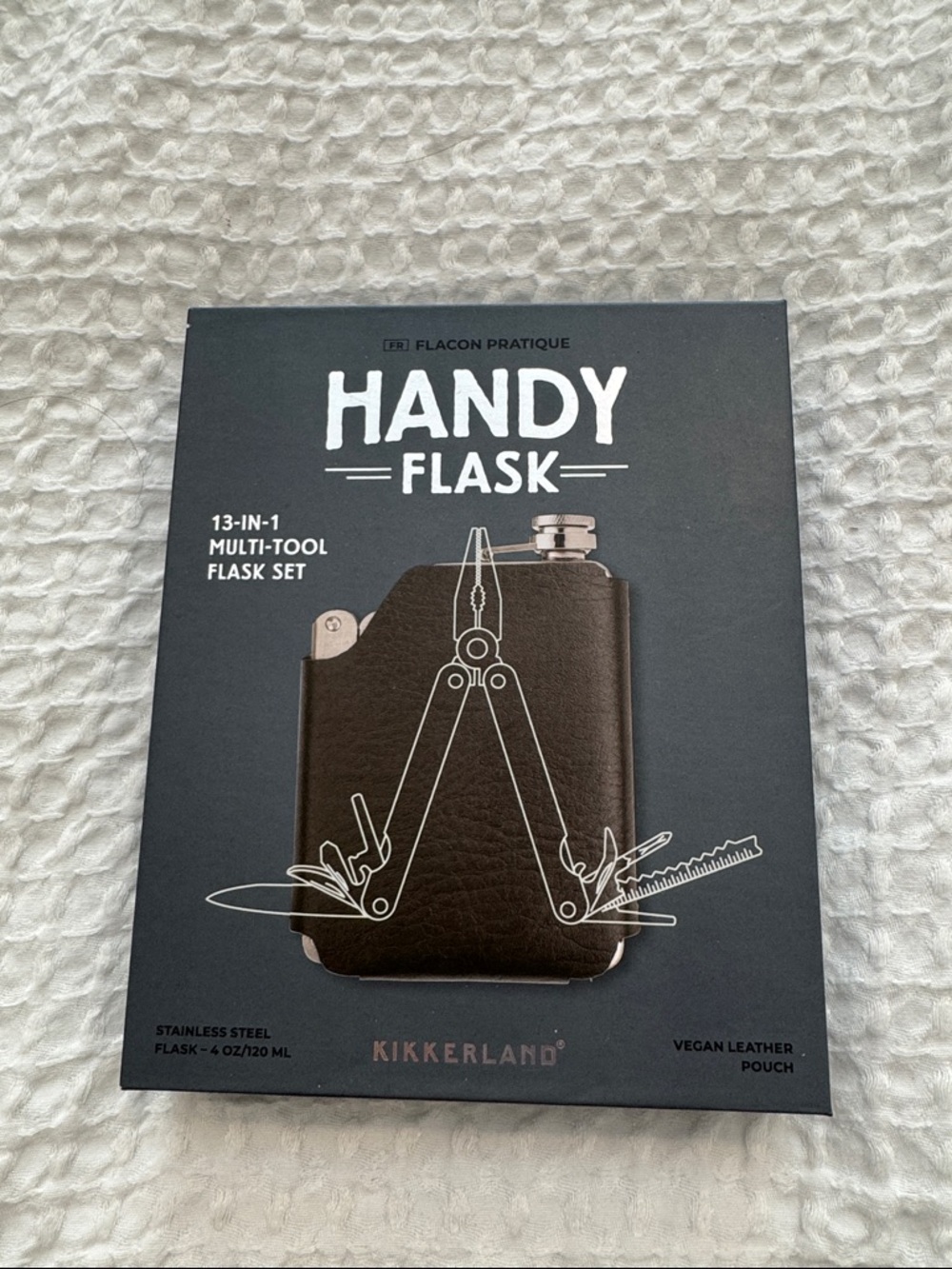 Kikkerland Handy Flask 13-in-1 Multi-Tool Set - Brown and Silver